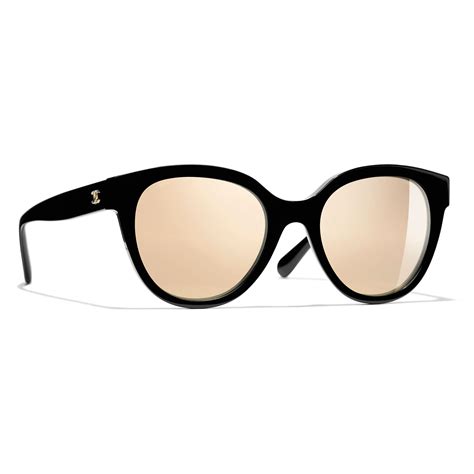 chanel oval sunglasses ch5414 black/beige